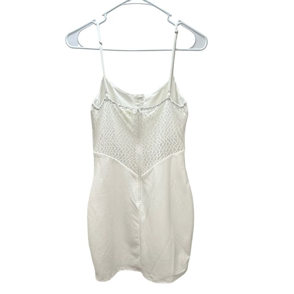 privy Dresses & Skirts - Privy White Slip Dress Size Medium – Mesh‎ Panel Bodycon Mini Bachelorette Party